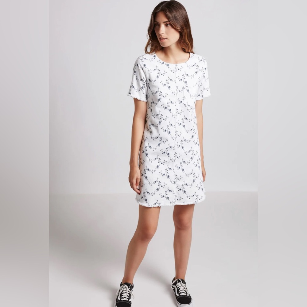 Current Elliott The Fray Edge Shift Dress Sugar Viney Floral Size 0